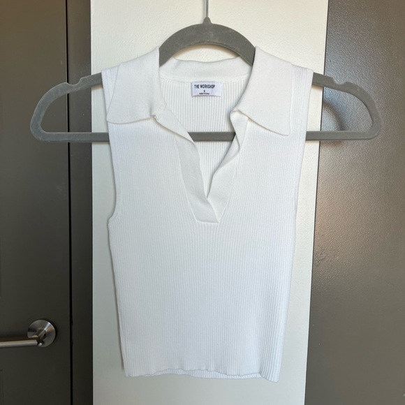 Forever 21 Tops - NWOT White Cropped sleeveless polo